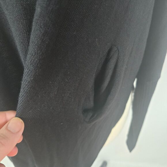 RDI Sweater Women's 1X Black Knit Long Sleeve High Low Hemline Pockets NWT - Picture 14 of 16
